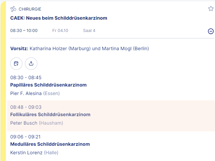 Programm Viszeralmedizinkongress Das Programm vom Viszeralmedizinkongress.
